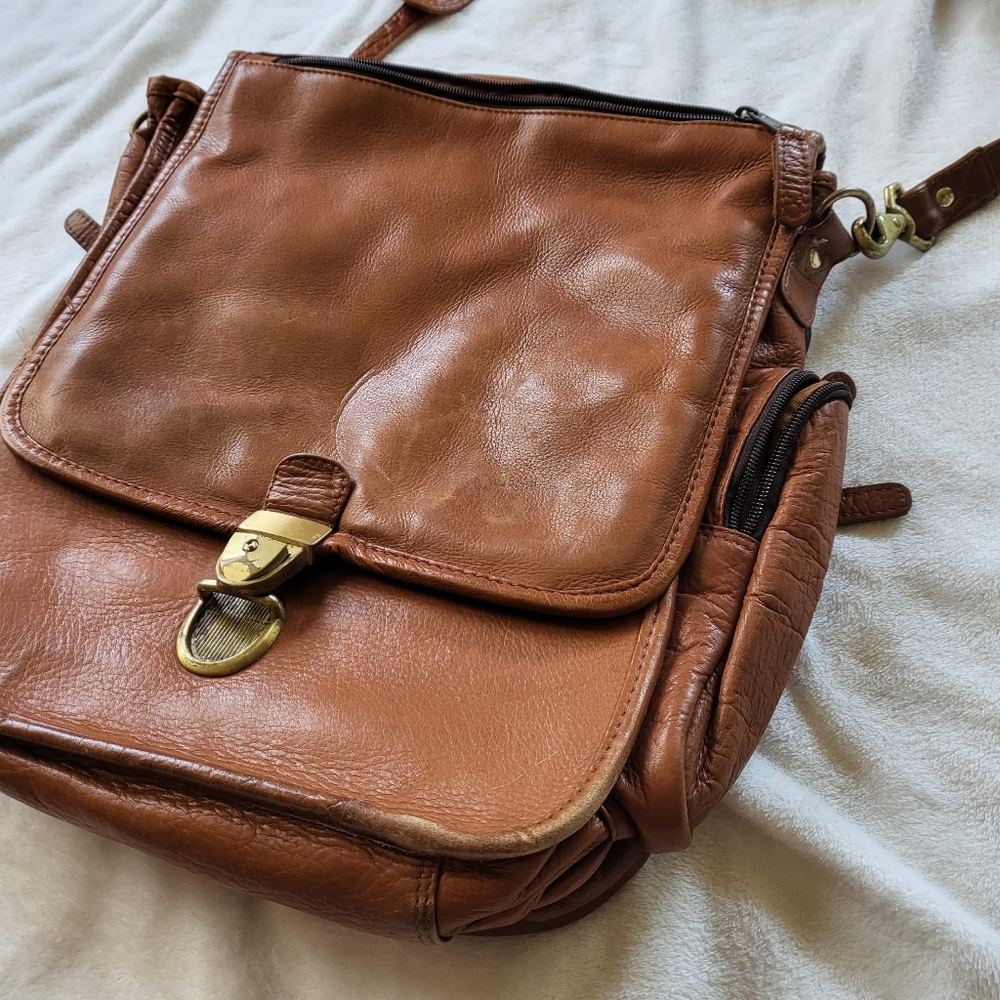 Latico leather briefcase,  travel bag crossbody brown